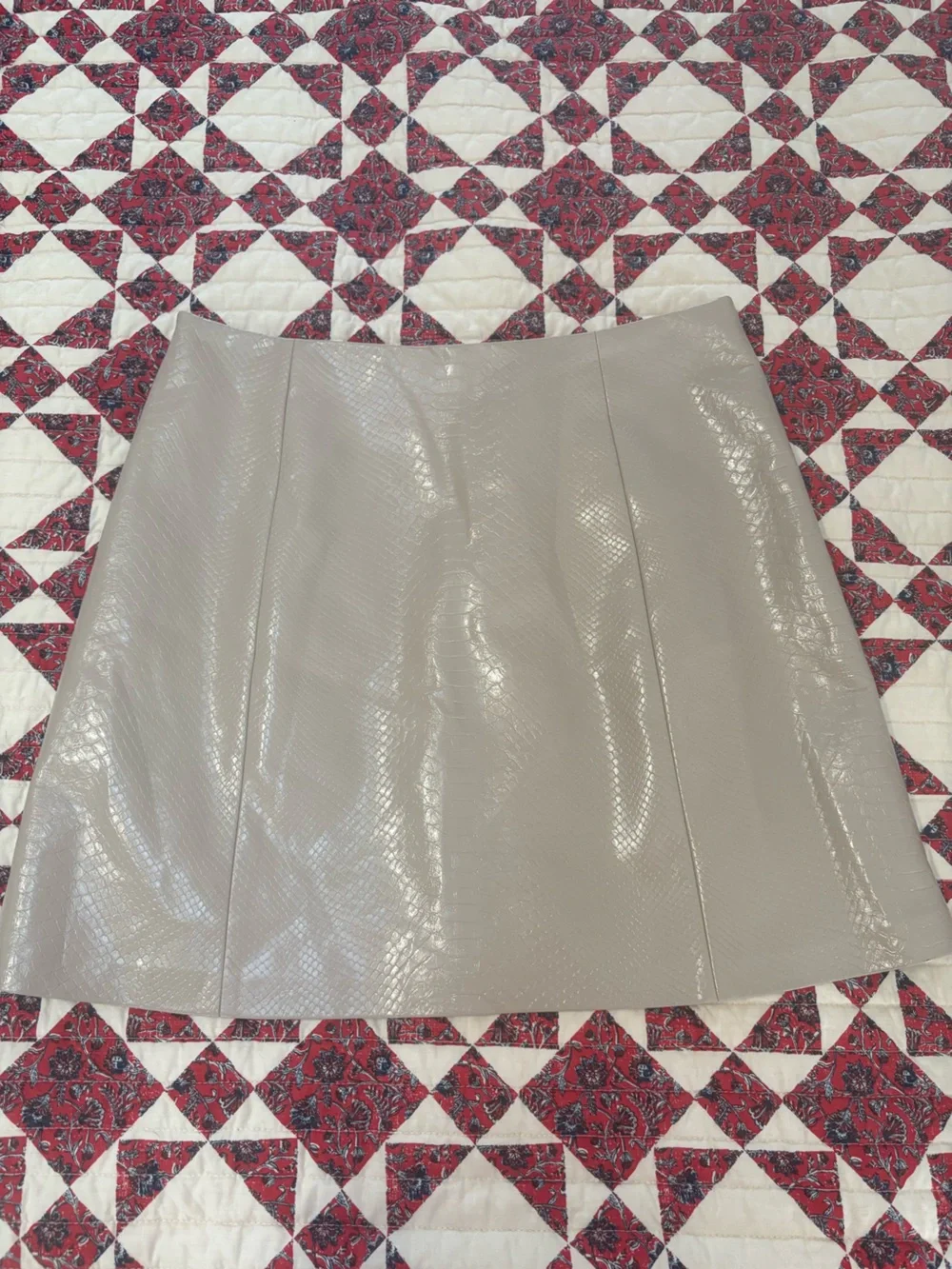 Cream Faux Snakeskin Mini Skirt Python Print Neutral Mini Skirt Size 10